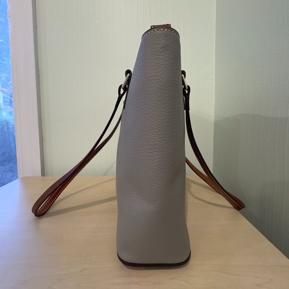 Dooney & Bourke Pebble Leather Lexington Shopper Tote – Light Grey | Like New - Picture 5 of 16